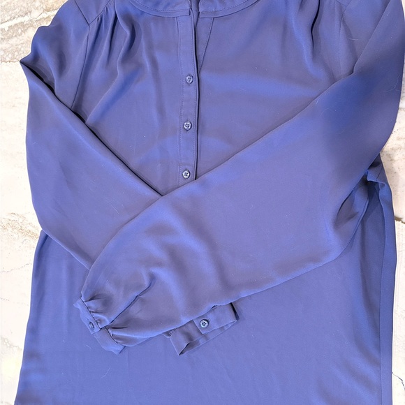LOFT Deep Blue Button-Up Blouse - Picture 3 of 3